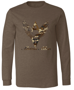 Alston Allen Exclusive Heather Brown Long Sleeve with Customized Camo Logo