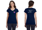 Featured Selection (Heart Of It All Nation) Women's Short Sleeve Embroidery V-Neck